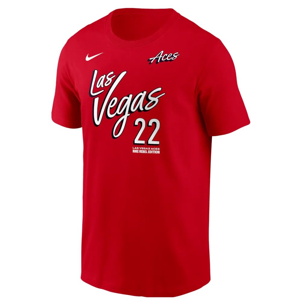 A'ja Wilson Las Vegas Aces Nike Name & Number Rebel Edition T-Shirt