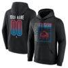 Colorado Avalanche Big & Tall Home Ice Pop Personalized Name & Number Hoodie - Black - Front View