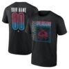 Colorado Avalanche Big & Tall Home Ice Pop Personalized Name & Number T-Shirt - Black - Front View