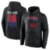 Montreal Canadiens Big & Tall Home Ice Pop Personalized Name & Number Hoodie - Black - Front View