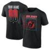 New Jersey Devils Big & Tall Home Ice Pop Personalized Name & Number T-Shirt - Black - Front View