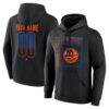 New York Islanders Big & Tall Home Ice Pop Personalized Name & Number Hoodie - Black - Front View