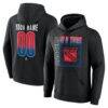 New York Rangers Big & Tall Home Ice Pop Personalized Name & Number Hoodie - Black - Front View