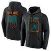 San Jose Sharks Big & Tall Home Ice Pop Personalized Name & Number Hoodie - Black - Front View
