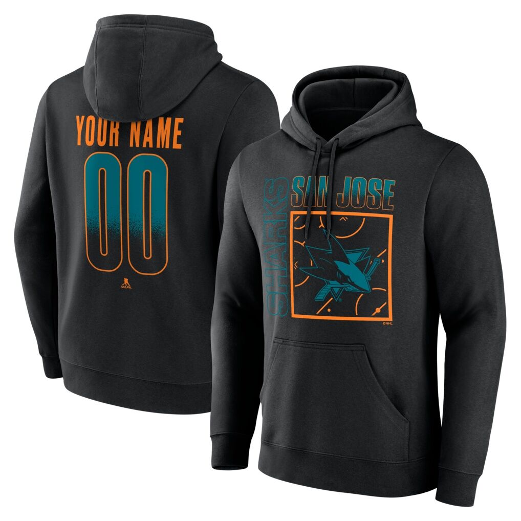 San Jose Sharks Big & Tall Home Ice Pop Personalized Name & Number Hoodie