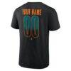 San Jose Sharks Big & Tall Home Ice Pop Personalized Name & Number T-Shirt - Black - Detail View