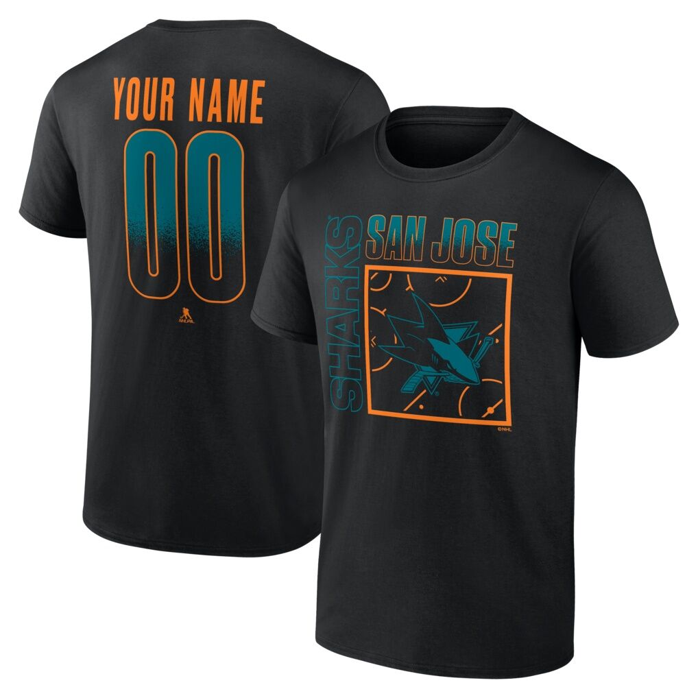 San Jose Sharks Big & Tall Home Ice Pop Personalized Name & Number T-Shirt