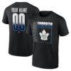 Toronto Maple Leafs Big & Tall Home Ice Pop Personalized Name & Number T-Shirt - Black - Front View