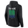 Vancouver Canucks Big & Tall Home Ice Pop Personalized Name & Number Hoodie - Black - Detail View