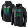 Vancouver Canucks Big & Tall Home Ice Pop Personalized Name & Number Hoodie - Black - Front View
