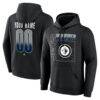 Winnipeg Jets Big & Tall Home Ice Pop Personalized Name & Number Hoodie - Black - Front View