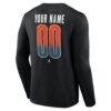 Anaheim Ducks Home Ice Pop Personalized Name & Number Long Sleeve T-Shirt - Black - Detail View