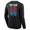 Colorado Avalanche Home Ice Pop Personalized Name & Number Long Sleeve T-Shirt - Black - Detail View