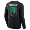 Dallas Stars Home Ice Pop Personalized Name & Number Long Sleeve T-Shirt - Black - Detail View