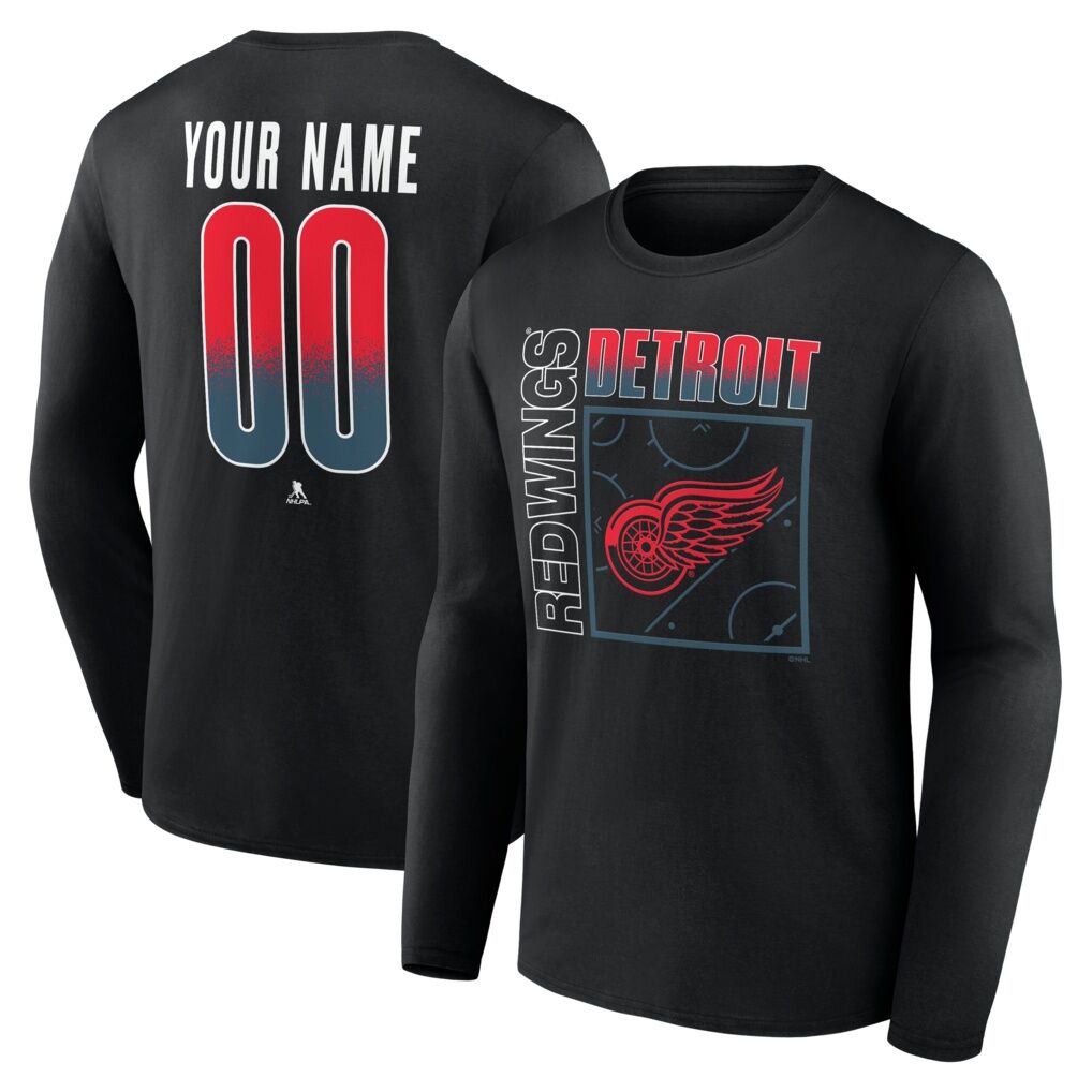 Detroit Red Wings  Home Ice Pop Personalized Name & Number Long Sleeve T-Shirt