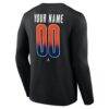 Edmonton Oilers Home Ice Pop Personalized Name & Number Long Sleeve T-Shirt - Black - Detail View