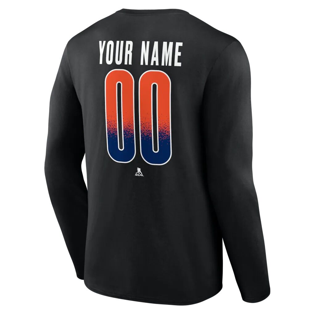 Edmonton Oilers  Home Ice Pop Personalized Name & Number Long Sleeve T-Shirt