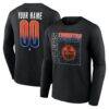 Edmonton Oilers Home Ice Pop Personalized Name & Number Long Sleeve T-Shirt - Black - Front View