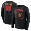 Florida Panthers Home Ice Pop Personalized Name & Number Long Sleeve T-Shirt - Black - Front View