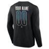 Los Angeles Kings Home Ice Pop Personalized Name & Number Long Sleeve T-Shirt - Black - Detail View