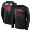 Montreal Canadiens Home Ice Pop Personalized Name & Number Long Sleeve T-Shirt - Black - Front View