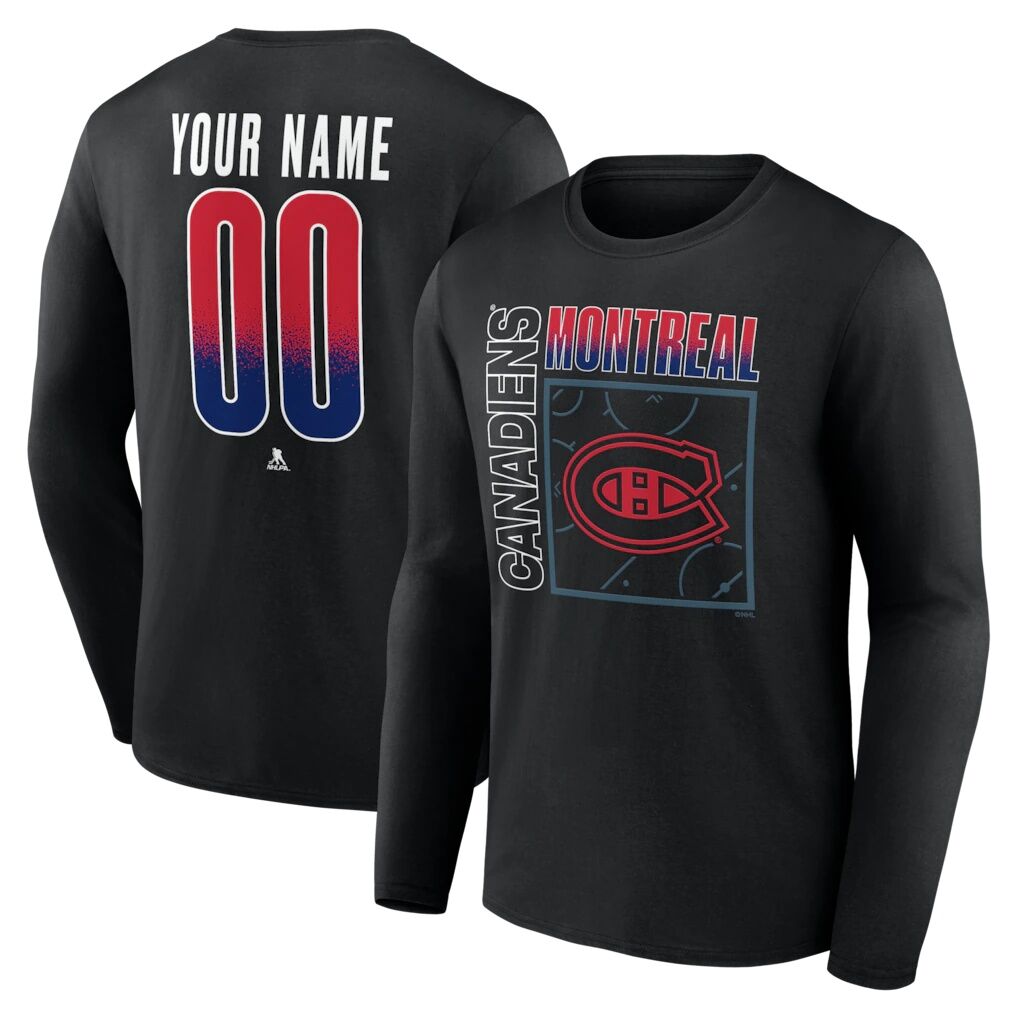 Montreal Canadiens  Home Ice Pop Personalized Name & Number Long Sleeve T-Shirt