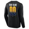 Nashville Predators Home Ice Pop Personalized Name & Number Long Sleeve T-Shirt - Black - Detail View