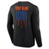 New York Islanders Home Ice Pop Personalized Name & Number Long Sleeve T-Shirt - Black - Detail View