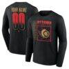 Ottawa Senators Home Ice Pop Personalized Name & Number Long Sleeve T-Shirt - Black - Front View