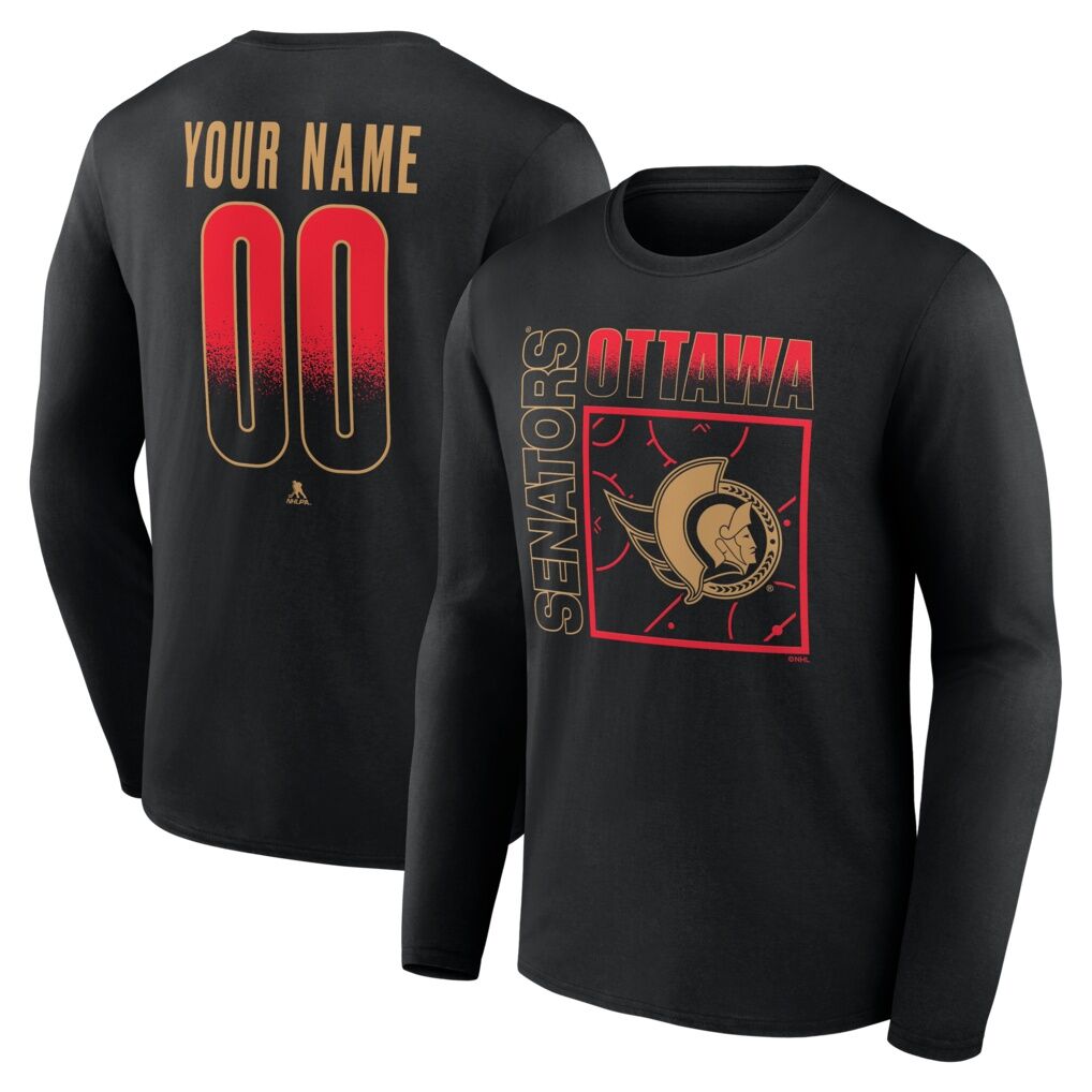 Ottawa Senators  Home Ice Pop Personalized Name & Number Long Sleeve T-Shirt