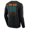 San Jose Sharks Home Ice Pop Personalized Name & Number Long Sleeve T-Shirt - Black - Detail View