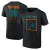 San Jose Sharks Home Ice Pop Personalized Name & Number T-Shirt - Black - Front View