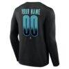 Seattle Kraken Home Ice Pop Personalized Name & Number Long Sleeve T-Shirt - Black - Detail View