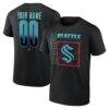 Seattle Kraken Home Ice Pop Personalized Name & Number T-Shirt - Black - Front View