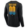 St. Louis Blues Home Ice Pop Personalized Name & Number Long Sleeve T-Shirt - Black - Detail View