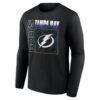 Tampa Bay Lightning Home Ice Pop Personalized Name & Number Long Sleeve T-Shirt - Black - Side View