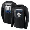Toronto Maple Leafs Home Ice Pop Personalized Name & Number Long Sleeve T-Shirt - Black - Front View