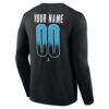 Utah Mammoth Home Ice Pop Personalized Name & Number Long Sleeve T-Shirt - Black - Detail View