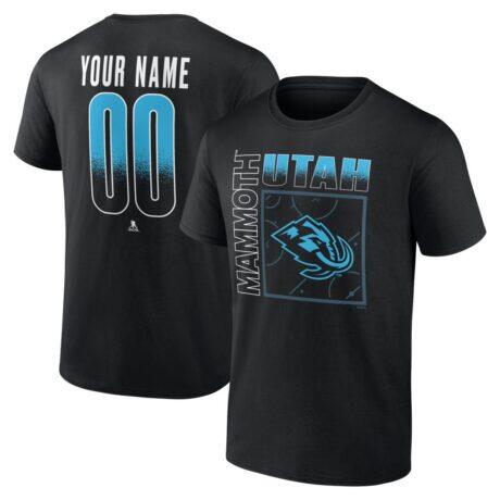 Utah Mammoth Home Ice Pop Personalized Name & Number T-Shirt - Black - Front View