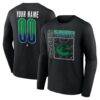 Vancouver Canucks Home Ice Pop Personalized Name & Number Long Sleeve T-Shirt - Black - Front View