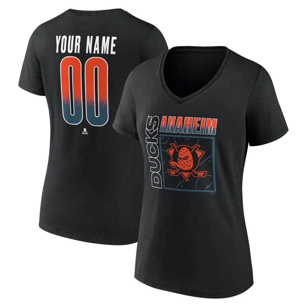Anaheim Ducks Women's Home Ice Pop Personalized Name & Number V-Neck T-Shirt