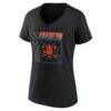 Anaheim Ducks Women's Home Ice Pop Personalized Name & Number V-Neck T-Shirt - Black - Side View