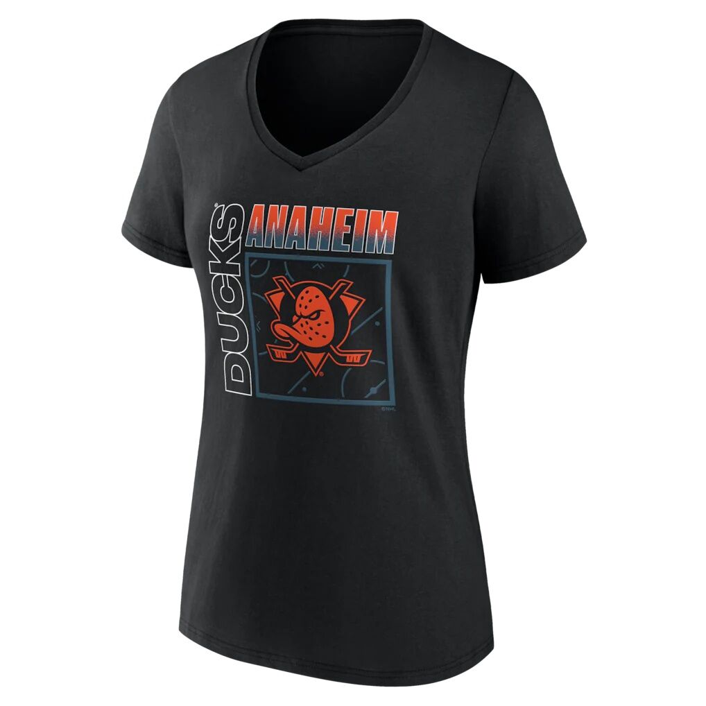 Anaheim Ducks Women's Home Ice Pop Personalized Name & Number V-Neck T-Shirt