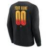 Calgary Flames Home Ice Pop Personalized Name & Number Sweatshirt - Black - Detail View