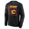 Calgary Flames Home Ice Pop Personalized Name & Number Sweatshirt - Black - Side View