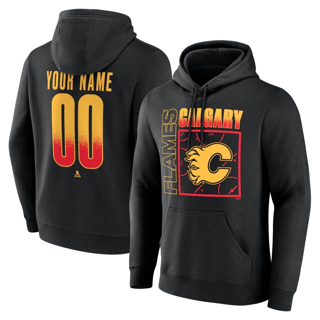 Calgary Flames  Home Ice Pop Personalized Name & Number Hoodie