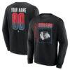Chicago Blackhawks Home Ice Pop Personalized Name & Number Sweatshirt - Black - Front View