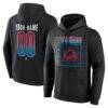 Colorado Avalanche Home Ice Pop Personalized Name & Number Hoodie - Black - Front View