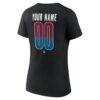 Colorado Avalanche Women's Home Ice Pop Personalized Name & Number V-Neck T-Shirt - Black - Detail View