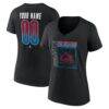 Colorado Avalanche Women's Home Ice Pop Personalized Name & Number V-Neck T-Shirt - Black - Front View